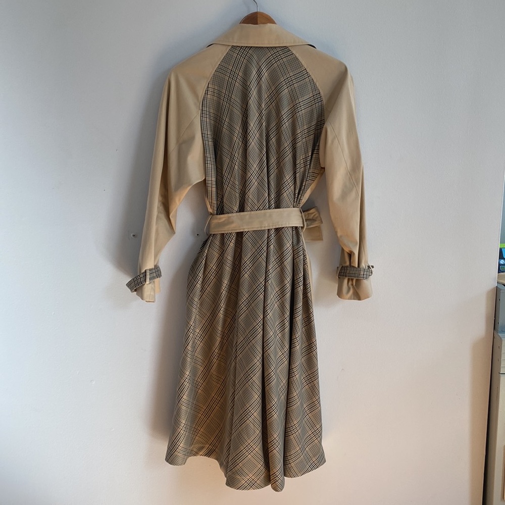 Sandro “Victory” Classic Trench Coat NWT with Plaid Back Detail Medium 40 - Picture 13 of 17